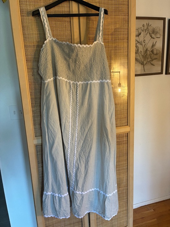 ASOS Curve Dresses & Skirts - ASOS Curve Light Gray Maxi Sundress with White Trim